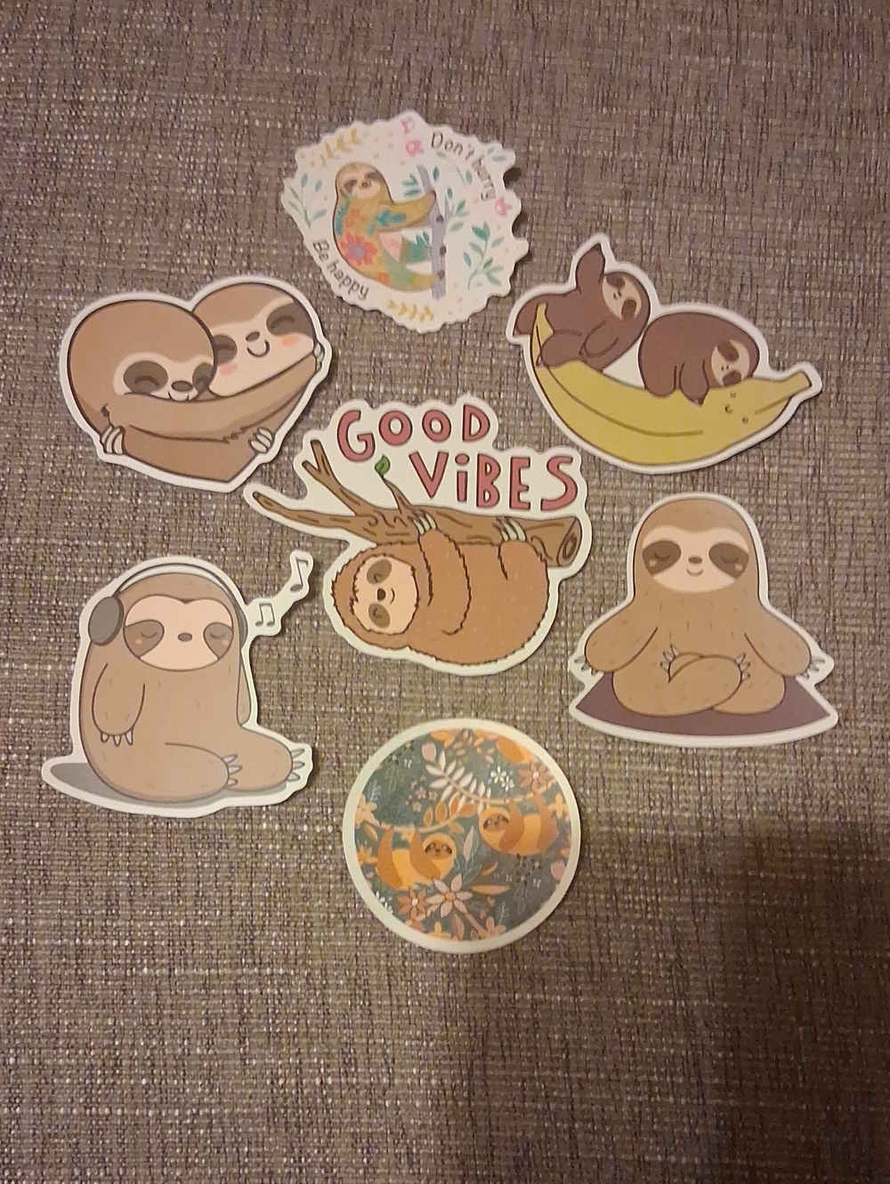 Cute Sloth Sticker Pack – Brown Sloth Designs